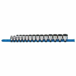 3/8" DRIVE 15 PIECE METRIC 12 POINT CHROME SOCKET SET