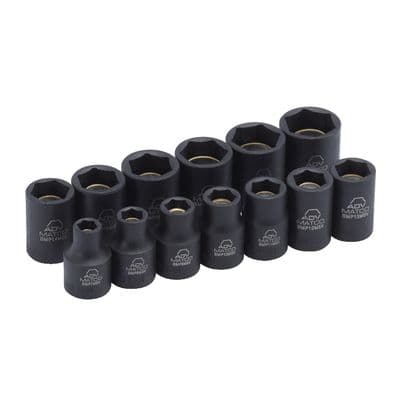 13 PIECE 3/8" DRIVE METRIC 6 POINT ADV MAGNETIC IMPACT SOCKET SET