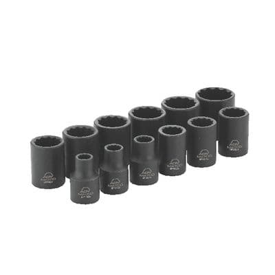 3/8" DRIVE 12 PIECE SAE 12 POINT ADV IMPACT SOCKET SET