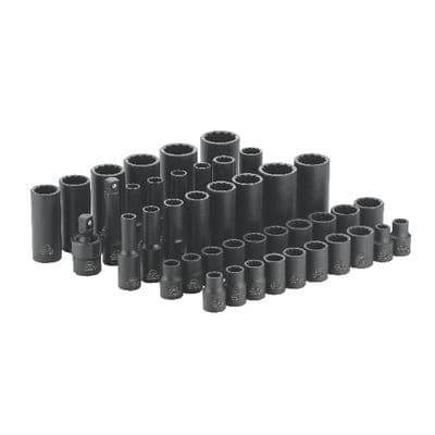 42 PIECE 3/8" DRIVE METRIC & SAE 12 POINT ADV STANDARD AND DEEP IMPACT SOCKET SET