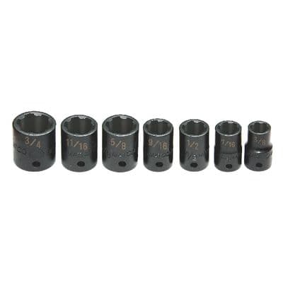 3/8" 7 PIECE SAE PRO NON-SLIP IMPACT SOCKET