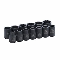 13 PIECE 3/8" DRIVE METRIC 12 POINT ADV IMPACT SOCKET SET