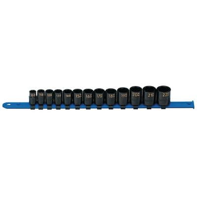 13 PIECE 3/8" DRIVE METRIC 6 POINT IMPACT SOCKET SET