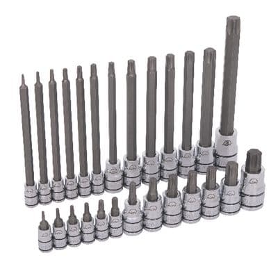 26 PIECE 1/4", 3/8", AND 1/2" DRIVE ADV STANDARD AND LONG TORX® BIT SOCKET SET