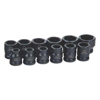 3/8" DRIVE 12 PIECE METRIC 6 POINT STUBBY ADV IMPACT SET