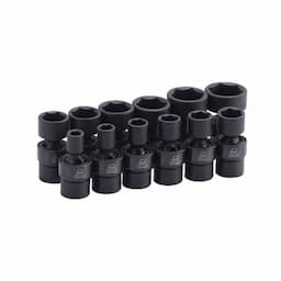 3/8" DRIVE 12 PIECE SAE 6 POINT ADV UNIVERSAL IMPACT SOCKET SET