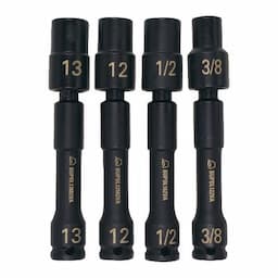 4 PIECE 3/8" DRIVE 12 POINT 5" PINLESS UNIVERSAL ADV IMPACT DRIVE LINE SOCKET SET