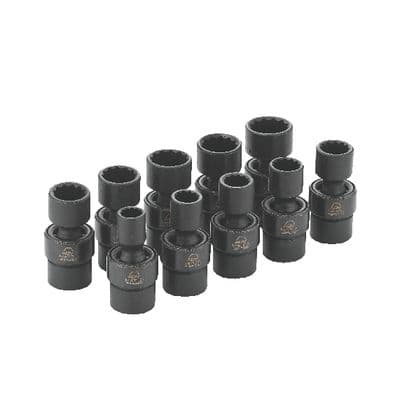 10 PIECE 3/8" DRIVE METRIC 12 POINT ADV UNIVERSAL IMPACT SOCKET SET