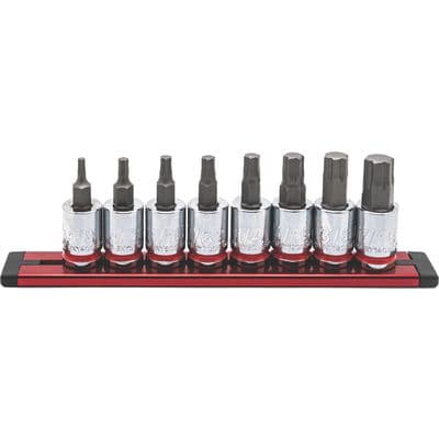 8 PIECE 3/8" DRIVE SAE OPTI-GRIP HEX BIT SOCKET SET