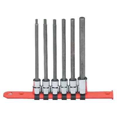 3/8" DRIVE 6 PIECE SAE LONG HEX BIT SOCKET DRIVER SET