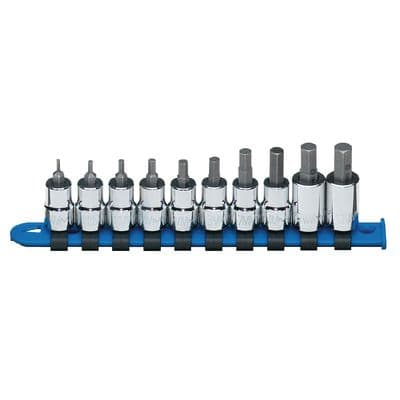 3/8" DRIVE 10 PIECE METRIC HEX BIT SOCKET DRIVER SET