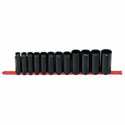 12 PIECE 1/2" DRIVE SAE 6 POINT DEEP IMPACT SOCKET SET