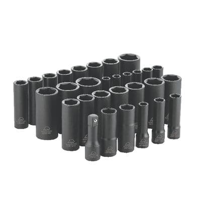 1/2" DRIVE 30 PIECE METRIC & SAE 6 POINT DEEP ADV IMPACT SOCKET SET