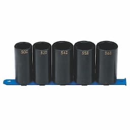 1/2" DRIVE 5 PIECE METRIC 6 POINT DEEP IMPACT SOCKET SET