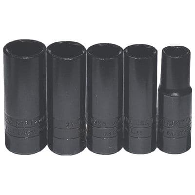 5 PIECE 1/2" DRIVE METRIC DEEP THIN WALL SOCKET SET