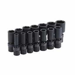 1/2" DRIVE 14 PIECE SAE 6 POINT ADV DEEP UNIVERSAL IMPACT SOCKET SET