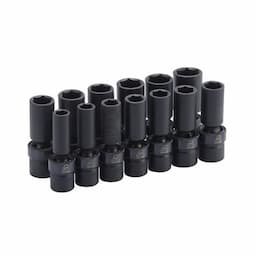 1/2" DRIVE 13 PIECE METRIC 6 POINT DEEP UNIVERSAL ADV IMPACT SOCKET SET