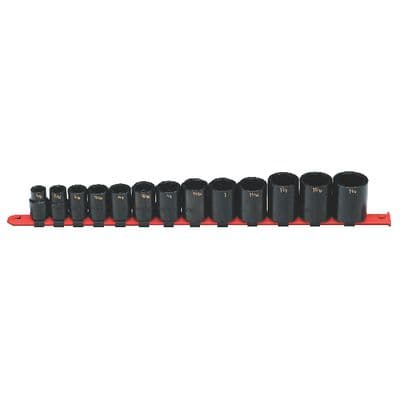 1/2" DRIVE 13 PIECE SAE 6 POINT IMPACT SOCKET SET