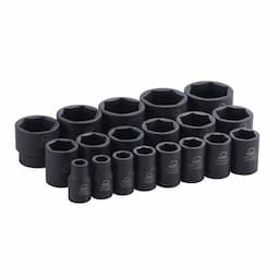 19 PIECE 1/2" DRIVE SAE 6 POINT ADV IMPACT SOCKET SET