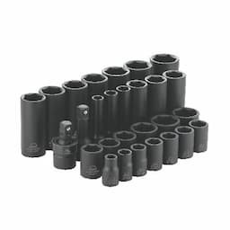 1/2" DRIVE 28 PIECE SAE 6 POINT STANDARD AND DEEP ADV IMPACT SOCKET SET