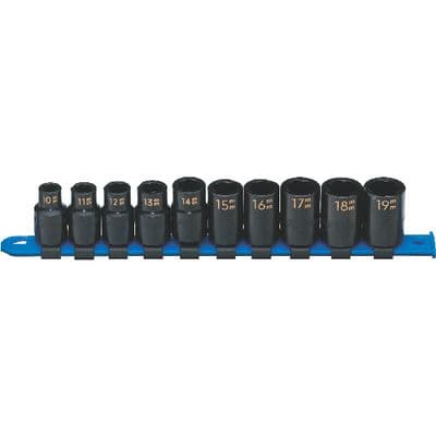 1/2" DRIVE 10 PIECE METRIC 6 POINT IMPACT SOCKET SET