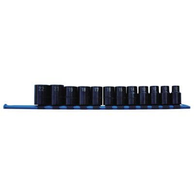 1/2" DRIVE 12 PIECE METRIC PRO NON-SLIP IMPACT SOCKET SET