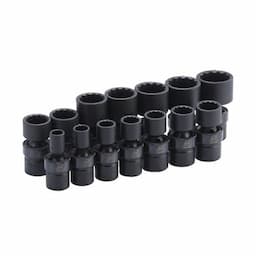 1/2" DRIVE 14 PIECE SAE 12 POINT ADV UNIVERSAL IMPACT SOCKET SET