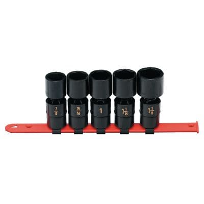 1/2" DRIVE 5 PIECE SAE 6 POINT UNIVERSAL IMPACT SOCKET SET