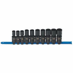 10 PIECE 1/2" DRIVE METRIC 6 POINT UNIVERSAL IMPACT SOCKET SET