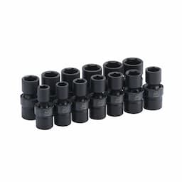 13 PIECE 1/2" DRIVE METRIC 6 POINT ADV UNIVERSAL IMPACT SOCKET SET