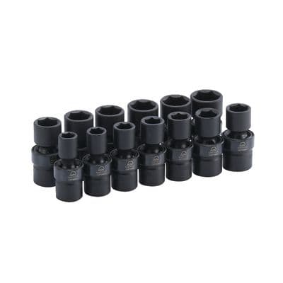 13 PIECE 1/2" DRIVE METRIC 6 POINT ADV UNIVERSAL IMPACT SOCKET SET