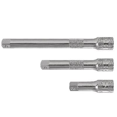 3 PIECE 1/2" DRIVE STANDARD CHROME EXTENSION SET
