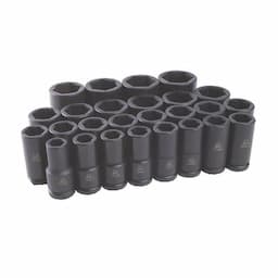 26 PIECE 3/4" DRIVE METRIC 6 POINT ADV DEEP IMPACT SOCKET SET