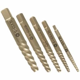 5 PIECE SPIRAL SCREW EXTRACTOR SET