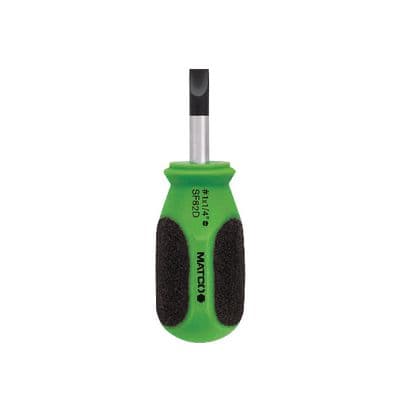 1/4" X  1" SLOT STUBBY SCREWDRIVER - GREEN