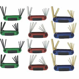 12 PIECE ERGONOMIC FOLDING HEX KEY SET ASSORTMENT