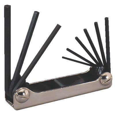 9 PIECE 5/64"-1/4" FOLDING HEX KEY SET