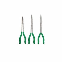 3 PIECE EXTRA LONG NEEDLE NOSE PLIER SET- GREEN
