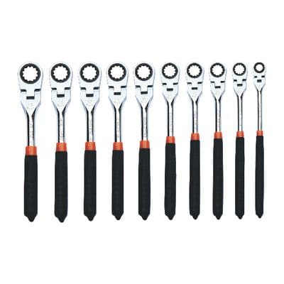 10 PIECE METRIC FLEX RATCHETING WRENCH SET