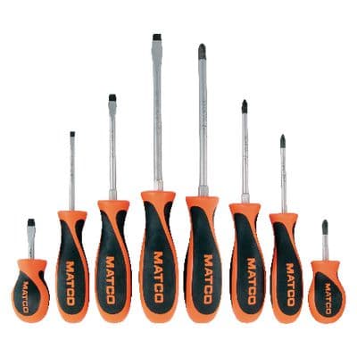 8 PIECE ORANGE SCREWDRIVER SET
