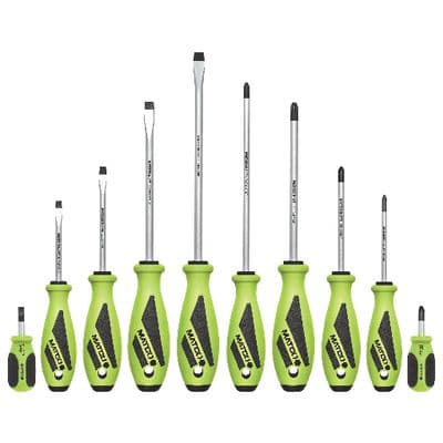 10 PIECE TOP TORQUE II™ SCREWDRIVER SET - FLUORESCENT
