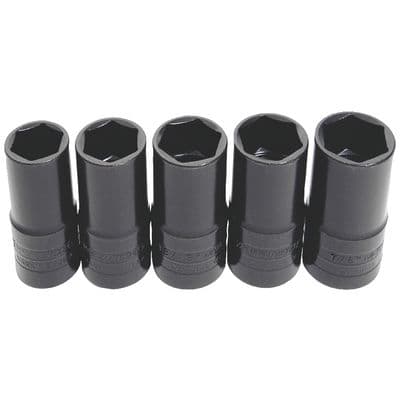 1/2" DRIVE 5 PIECE METRIC/SAE 6 POINT THICK/THIN WALL IMPACT SOCKET SET
