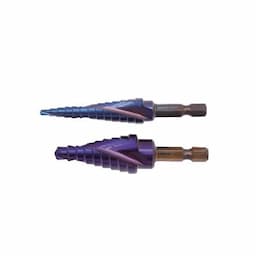 2 PIECE TITANIUM BLUE SPIRAL QUICK-CHANGE STEP DRILL SET