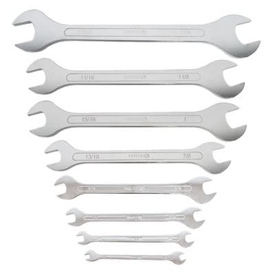 8 PIECE MASTER SAE THIN FLAT WRENCH SET