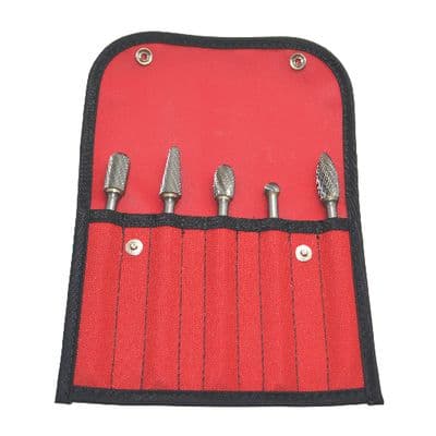 4" LONG DOUBLE CUTCARBIDE BURR SET, 5 PIECE