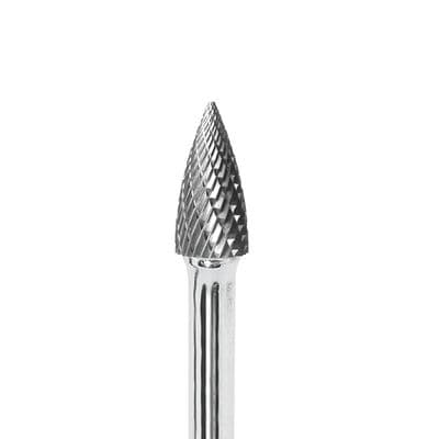 TREE POINTED, 3/4" X 3/4" X 1/4", DOUBLE CUT BURR