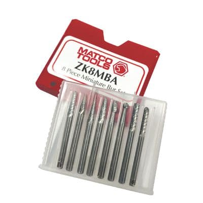 MINIATURE BURR SET, 8 PIECE