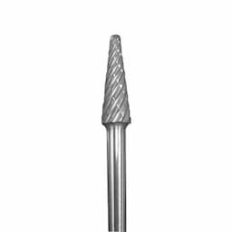 CONE SHAPE, 3/8" X 1 1/16" X 1/4", STEEL CUT BURR