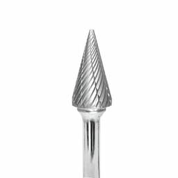CONE POINTED END, 1/2" X 1" X 1/4", DOUBLE CUT BURR