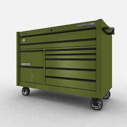57" x 28" DOUBLE-BAY 4s SERIES TOOLBOX (MILITARY GREEN /TACTICAL BLACK)